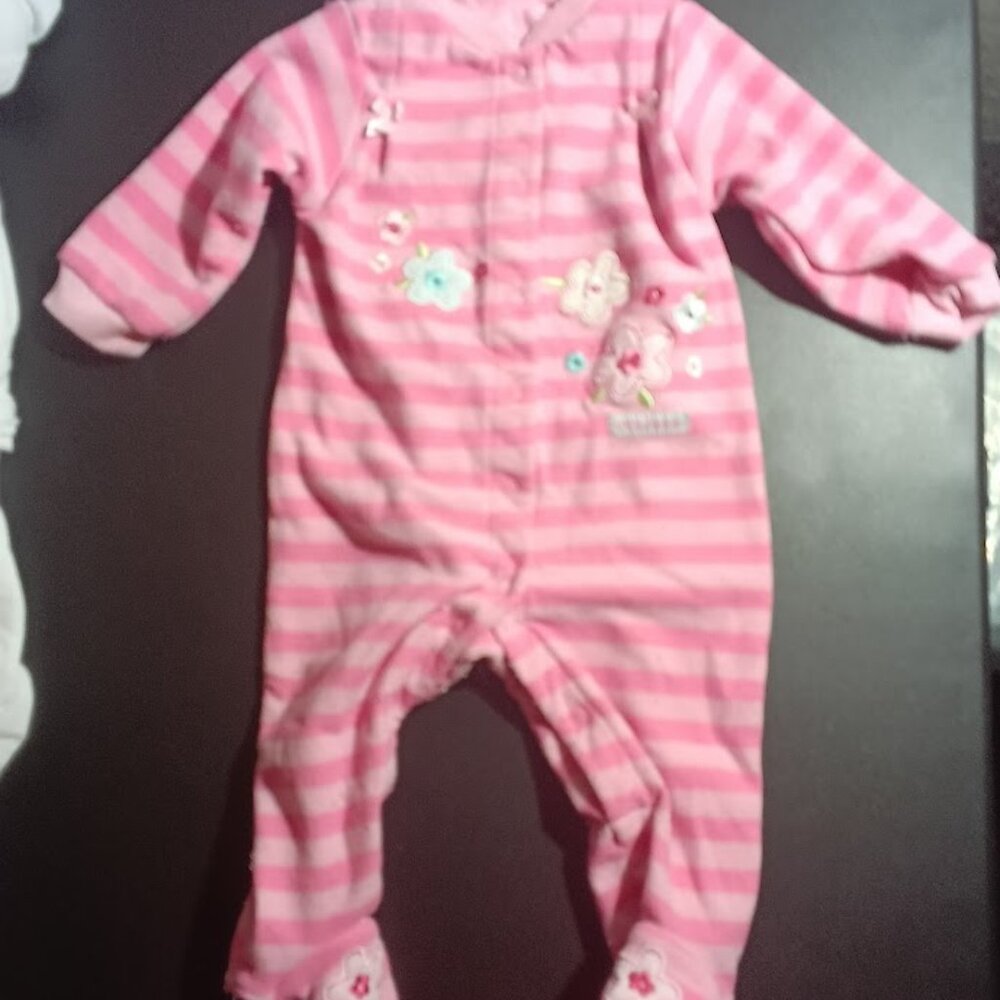 Child of mine by Carter's 3-6M sleepwear pink stripes